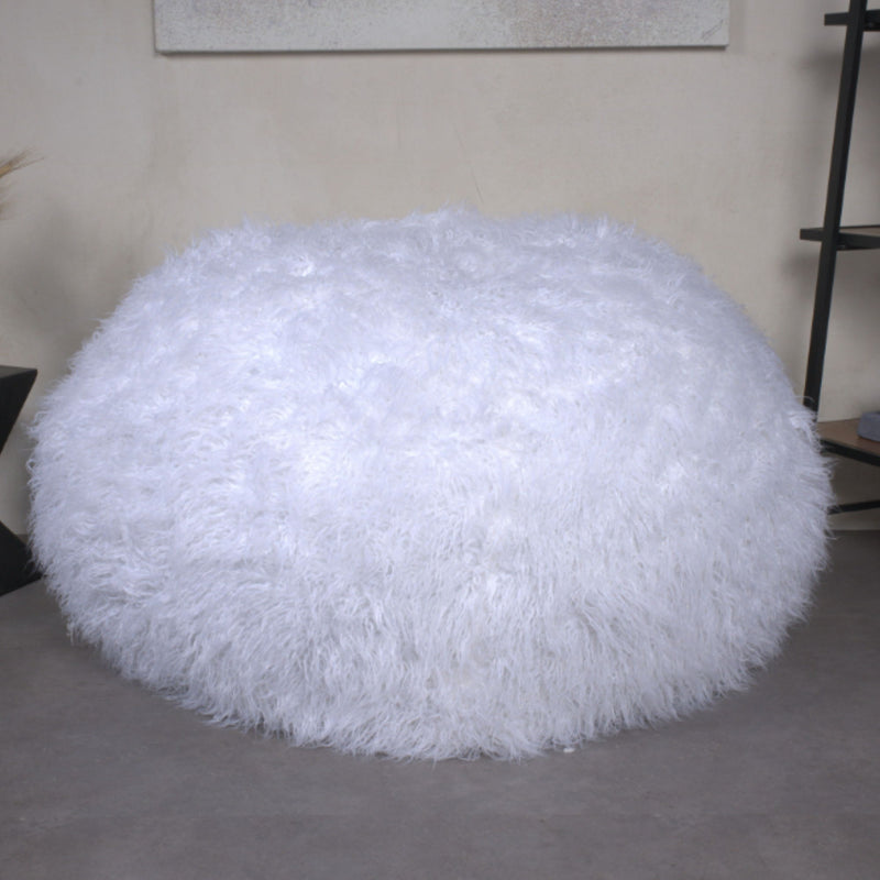 Mahin - Rounded 5 Foot Bean Bag Cozy Modern Design - White
