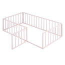Metal Floor Bed Frame With Fence And Door