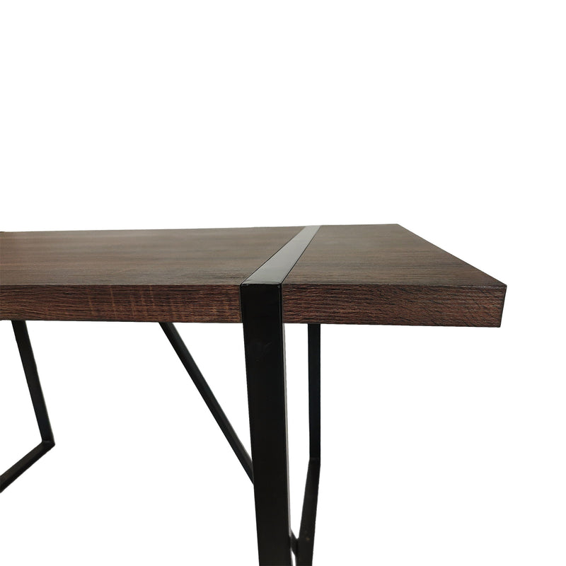Modern Dining Table With Black Metal Legs For 4 - 6 Person