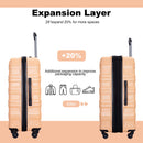 Expandable 3 Piece Luggage Sets Lightweight & Durable Suitcase, Spinner Wheels, Tsa Lock