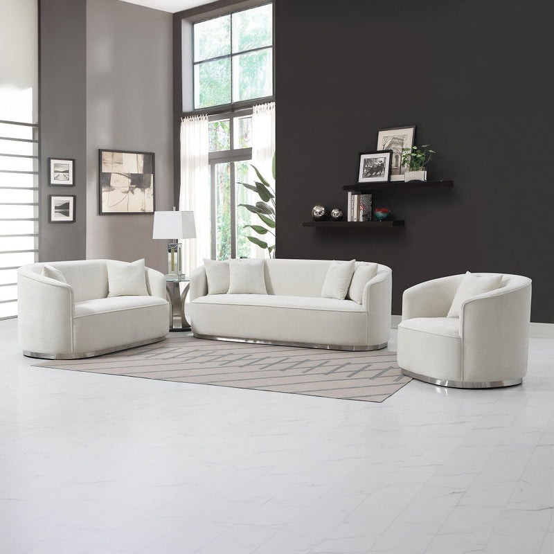 Odette - Sofa With 4 Pillows - Beige Chenille