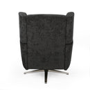 Contemporary Swivel Chair With Wingback Design - Black