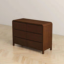 Lionel - Mid-Century Modern Solid Wood 6 Drawer Dresser - Brown