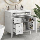 Bathroom Vanity With Top Sink, Modern Bathroom Storage Cabinet With 2 Drawers And A Tip-Out Drawer