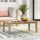 Outdoor Coffee Table With Slat Panel Top - Light Brown