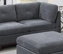 Ash Grey Chenille Fabric Modular Sofa Set 6pc Set Living Room Furniture Couch Sofa Loveseat 4x Corner Wedge 1x Armless Chair and 1x Ottoman Tufted Back