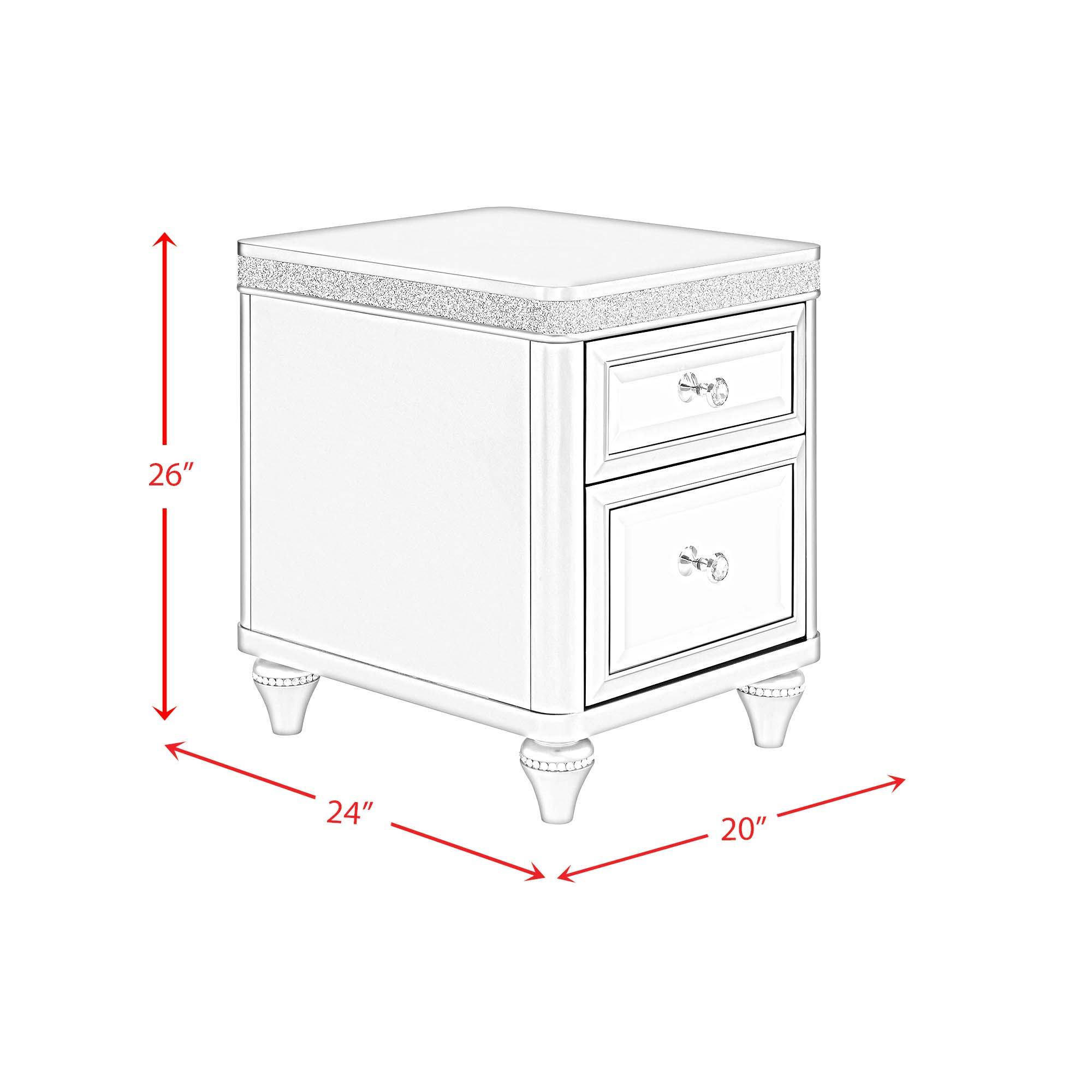 Avril - Chairside Table With Power/USB - Silver