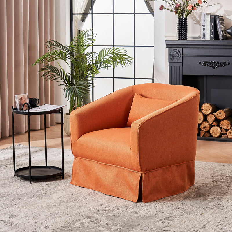 Swivel Barrel Chair With Ottoman, Swivel Accent Chairs Armchair For Living Room, Reading Chairs For Bedroom Comfy, Round Barrel Chairs With Metal Base