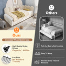 Upholstered Daybed With Metal Slatted Base