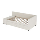 L Shaped Upholstered Platform Bed With Storage And Drawers