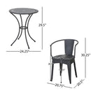 Ambrosia - 3 Piece Bistro Set With Leaf Motifs Top And Seat