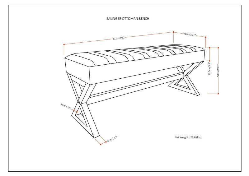 Salinger - Large Upholstered Ottoman Bench