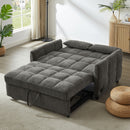 Loveseat Sofa Pull-Out Bed With Adjustable Backrest, 3 USB Ports And 2 Lumbar Pillows For Living Room