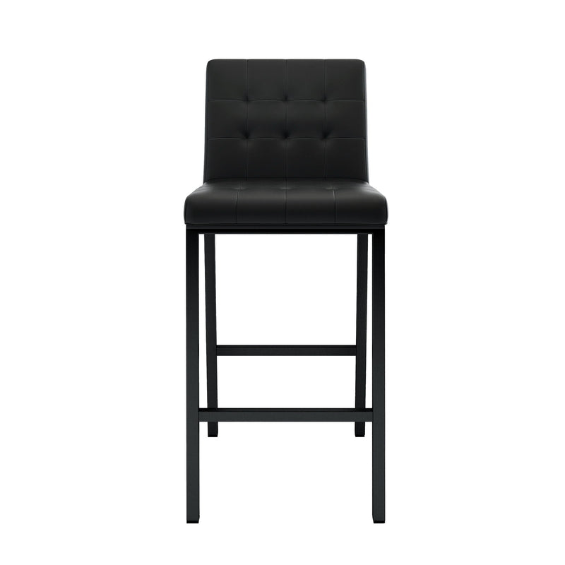 Modern Design High Stool With Metal Legs For Kitchen And Restaurant (Set of 2) - Black