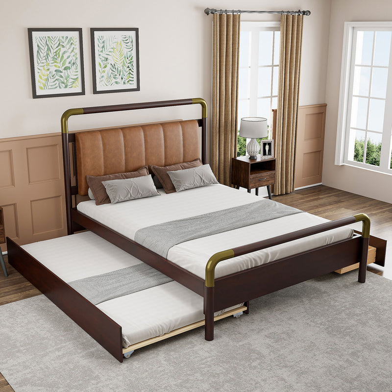 Storage Platform Bed, With 2 Big Drawers, Trundle