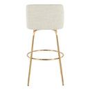 Toriano - Contemporary Fixed Height Barstool With Swivel And Round Footrest (Set of 2)