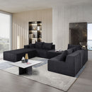 Luxury 8 Piece Modular U Shaped Sectional Sofa With Oversized Chaise Lounge And Bed Corduroy Upholstery