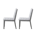 Tufted Upholstery Modern Dining Chairs (Set of 2) Sleek Comfort With Rubber Wood Frame - Gray / Oak