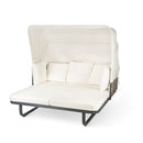 Outdoor Patio Rattan Daybed With Detachable Pillows