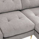 Modern L - Shape Convertible Sectional Sofa With Movable Ottoman