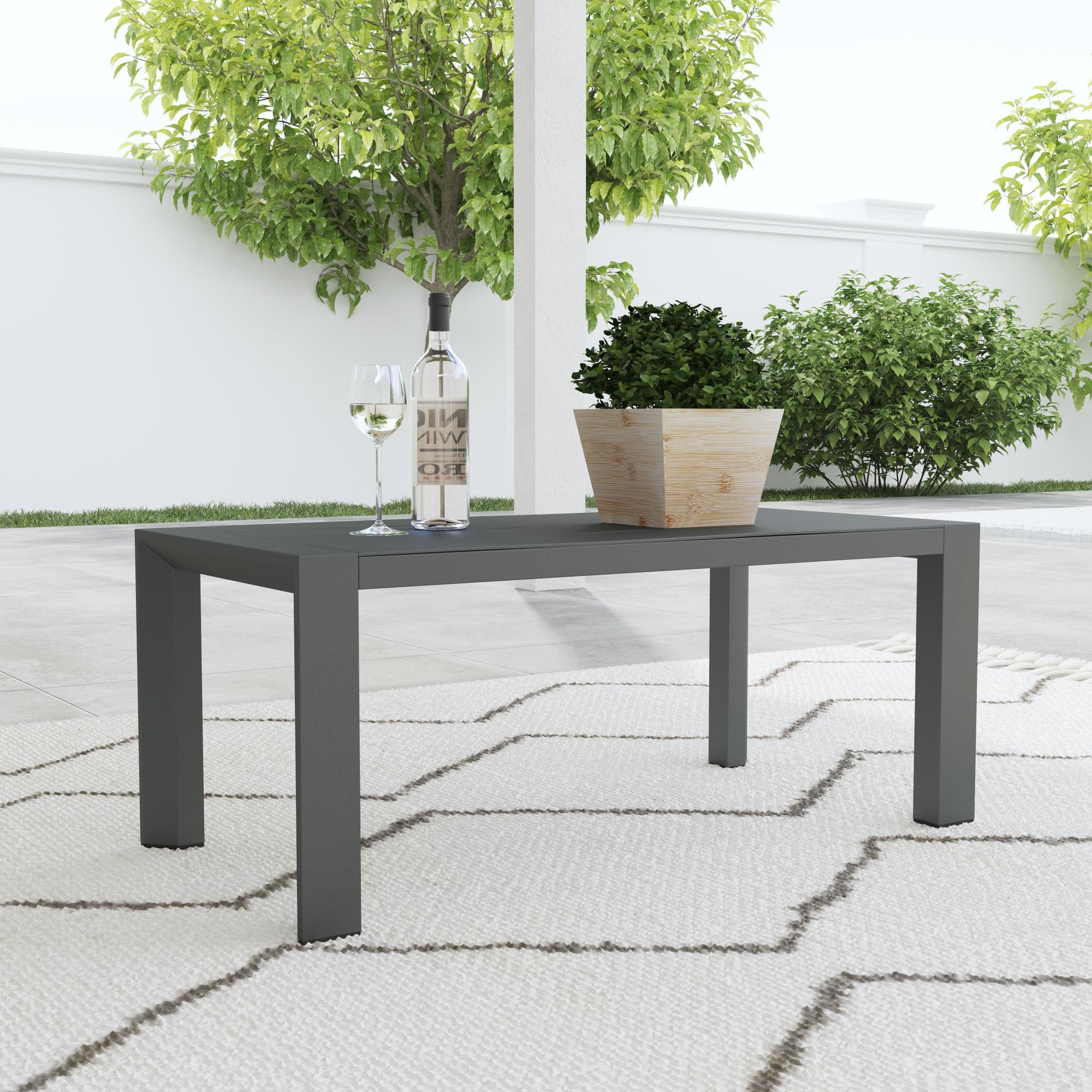 Grayton - Outdoor Aluminum Coffee Table - Dark Gray