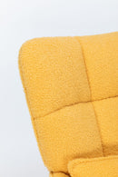 Rocking Chair Nursery, Teddy Upholstered Glider Rocker With High Backrest, Reading Chair Modern Rocking Accent Chairs Glider Recliner For Living Room - Yellow