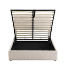 Full size Upholstered Platform bed with a Hydraulic Storage System - Beige