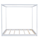 Wood Canopy Platform Bed With Support Legs And Airflow Slats