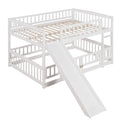 Low Bunk Bed With Slide, Fence And Ladder