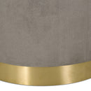 Modern Glam Swivel Arm Chair With Velvet Upholstery And Copper Base - Gray