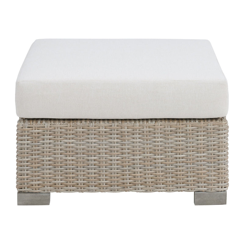 Ollie - Ottoman - Tan And Olefin White Cream