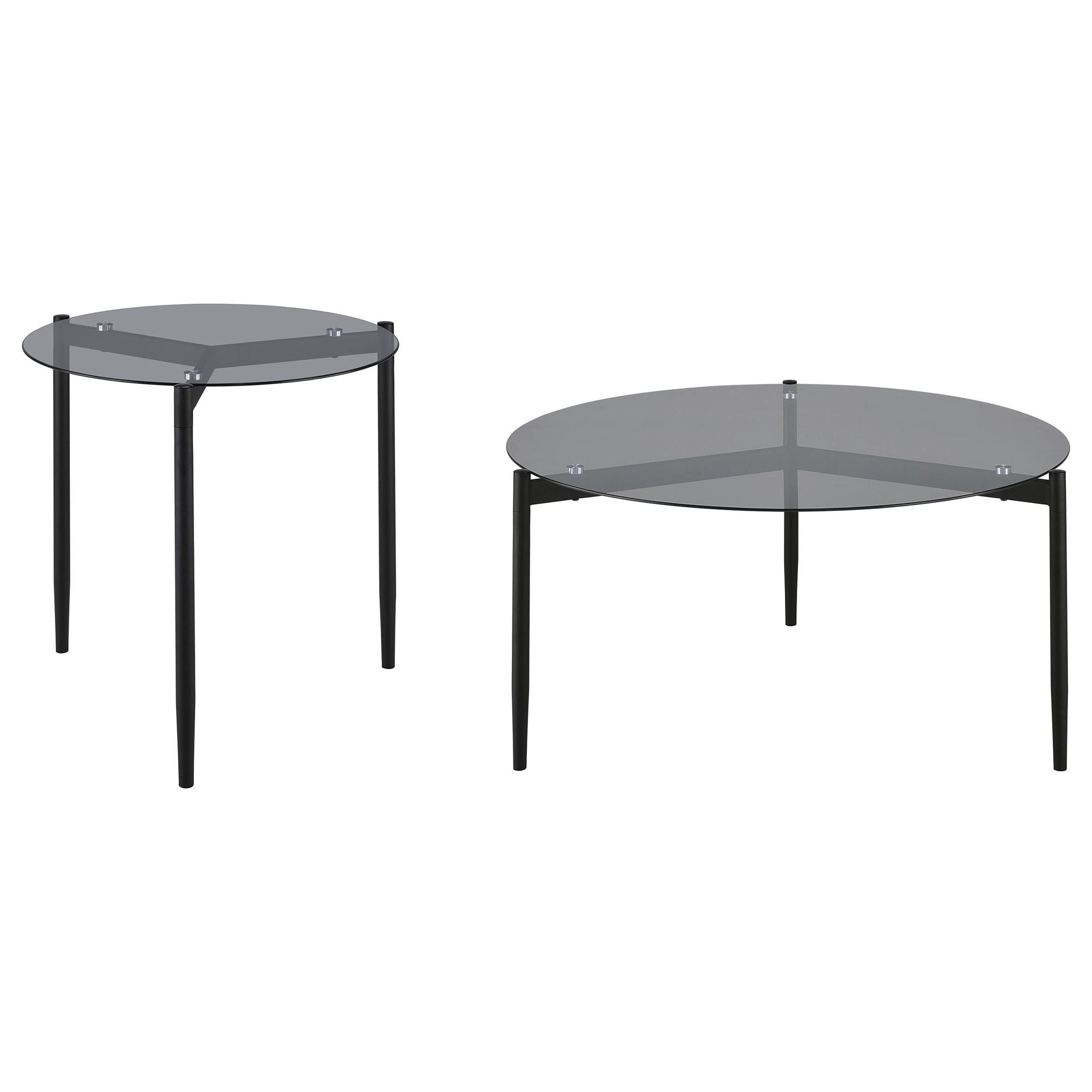 Rosalie 2-piece Round Coffee and End Table Set Grey - Atlantic Fine Furniture Melbourne FL