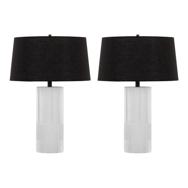 Petra - Contemporary Table Lamp (Set of 2) - Cream / Black