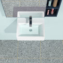 Modern Ceramic Rectangular Wall Mounted Bathroom Sink With Faucet Hole & Overflow