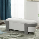 Large Versatile Storage Ottoman Bench: Spacious, Durable, Stylish - White / Light Gray