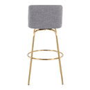 Toriano - Contemporary Fixed Height Barstool With Swivel And Round Footrest (Set of 2)