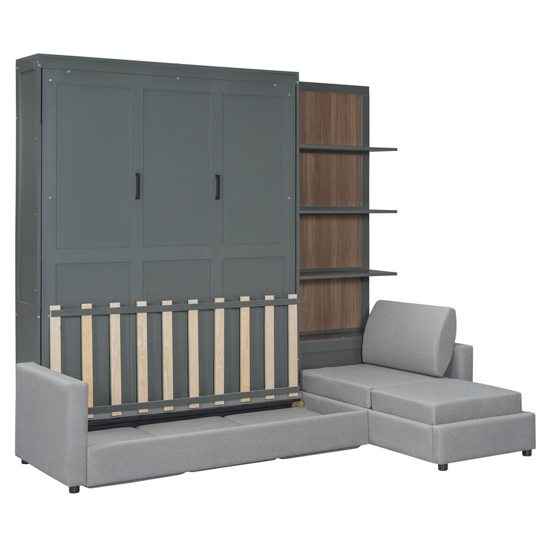 Murphy Bed With Sofa And Shelves