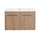 Modern Floating Bathroom Vanity With Resin Sink, Soft Close Doors