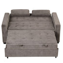 Upholstered Sleeper Bed Sofa With Dual USB Charging, Adjustable Backrest