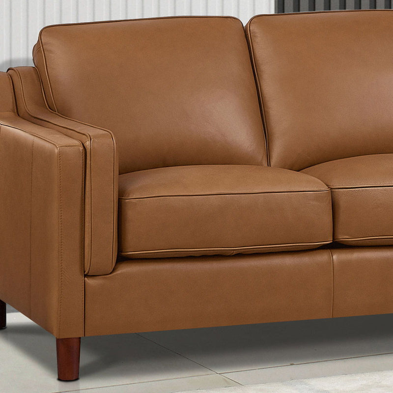 Bella - Leather L-Shape Sectional - Brown