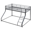Metal Floor Bunk Bed, Twin XL over Queen, Black
