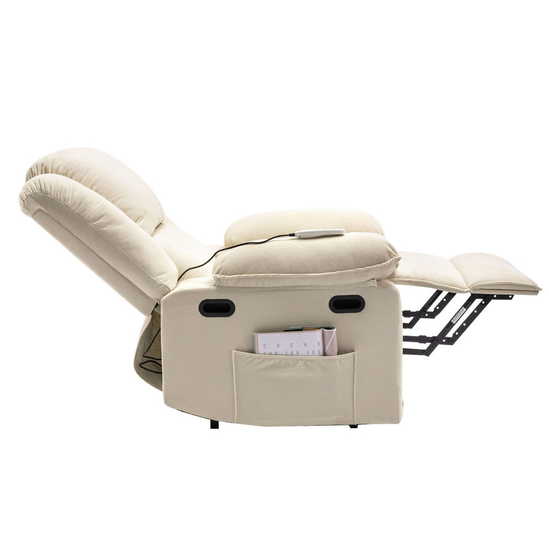 Massage Recliner, Power Lift Chair For Elderly With Adjustable Massage And Heating Function, Recliner Chair With Infinite Position And Side Pocket For Living Room