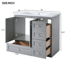 Shaker Free Standing Bathroom Vanity Cabinet With Sink, Soft Close Drawers, Soft Close Doors