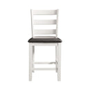 Martin - Counter Side Chair With Black PU (Set of 2) - White Finish
