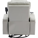 270° Power Swivel Recliner Home Theater Chair With Hidden Arm Storage, LED Light, Cup Holder, And Tray Table