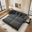 3 In 1 Convertible Sleeper Sofa Bed With Movable Ottoman