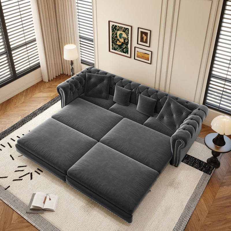 3 In 1 Pull Out Convertible Sleeper Sofa Bed