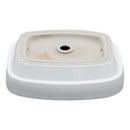 Modern Semi Recessed Ceramic Bathroom Sink With Vessel Design - White