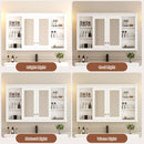 Wall-Mounted Mirror Cabinet With Adjustable Shelf And Open Shelves