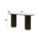 Clayten - Sofa Table - White Natural Marble Top & Espresso